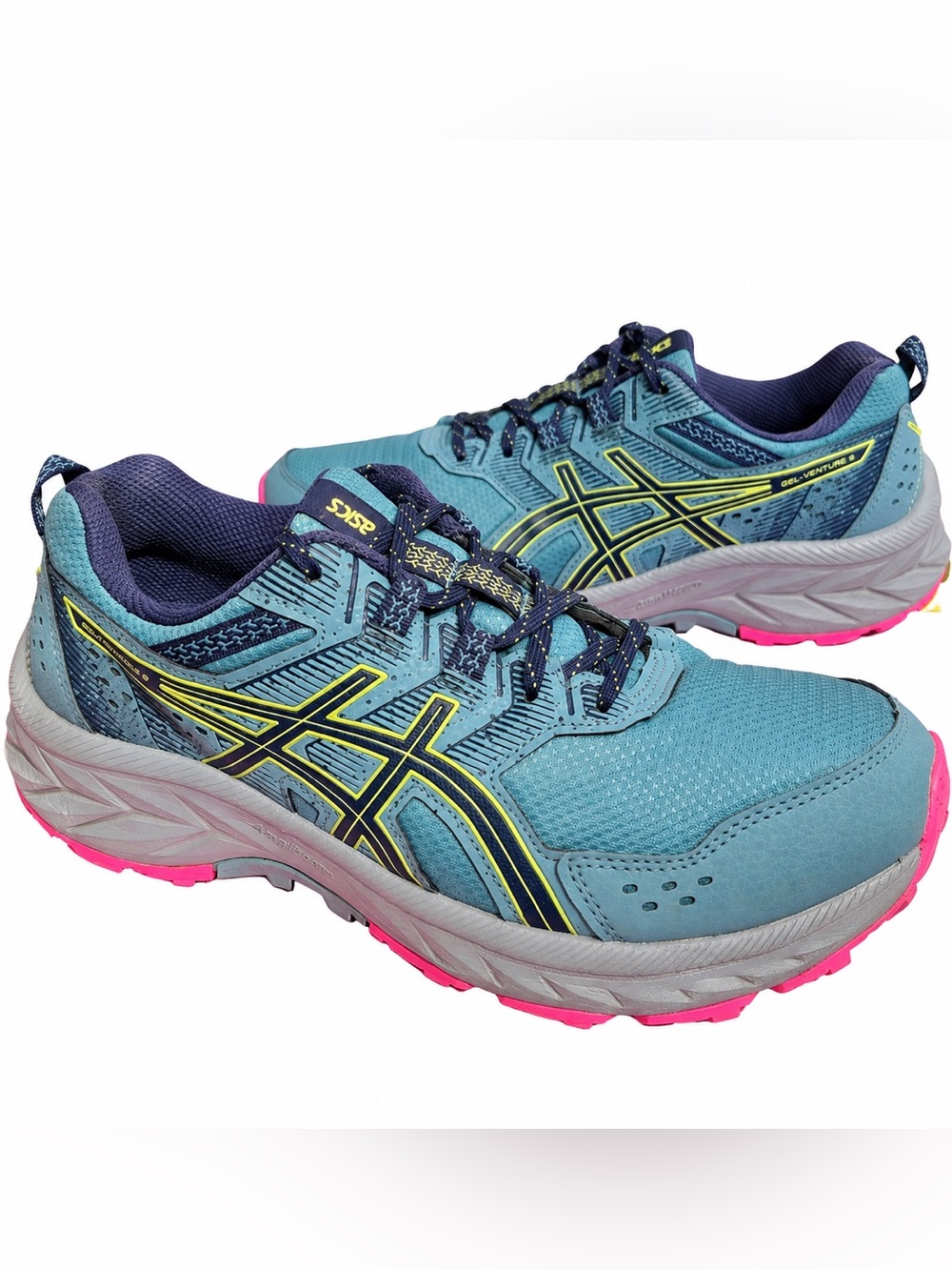 ASICS GEL-Venture 9 Wide Indigo Blue Papaya Trail Running Shoes Women’s 8